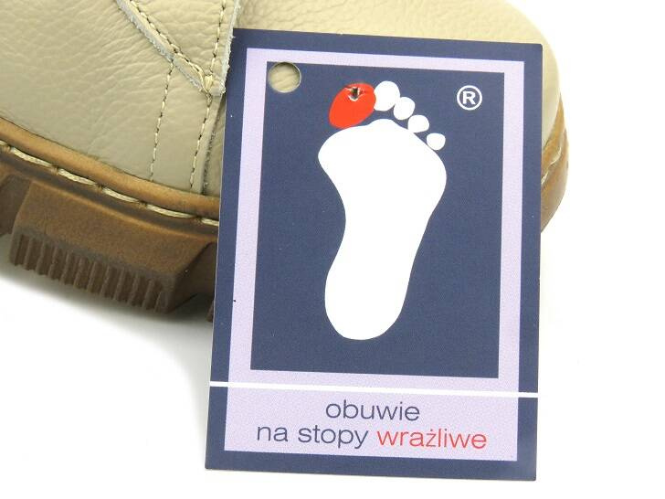 Dámské kožené boty - Wasak 0663, ecru