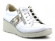 Dámská kožená obuv s ozdobnými květinami - HELIOS Komfort 406, bílá