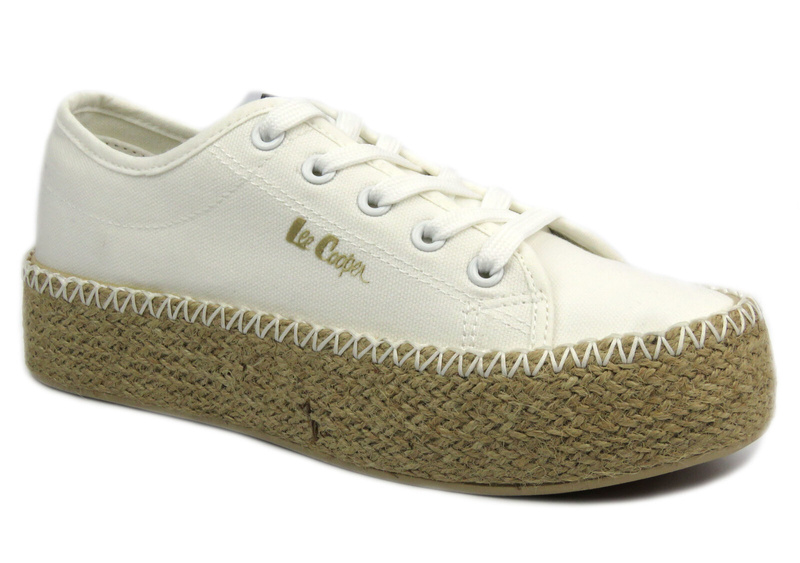 Dámské tenisky s copánkovou podrážkou - LEE COOPER LCW-24-44-2410L, bílé
