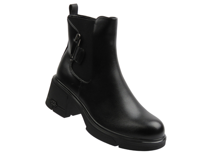 Zateplené, klasické dámské kotníkové boty hnědé – Potocki 25-12681