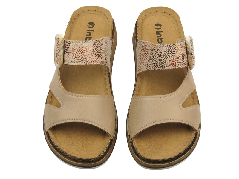 Dámské žabky s nastavitelným páskem - Inblu GS-55, pískové