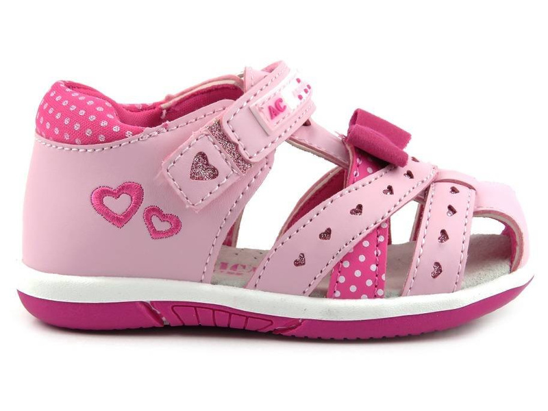 Dětské sandály s uzavřenou špičkou - American Club DR17/21(22) DR28/22, růžové