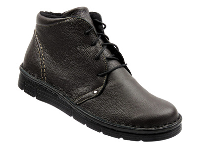 Dámské kožené kotníkové boty hnědé Nika Komfort 838