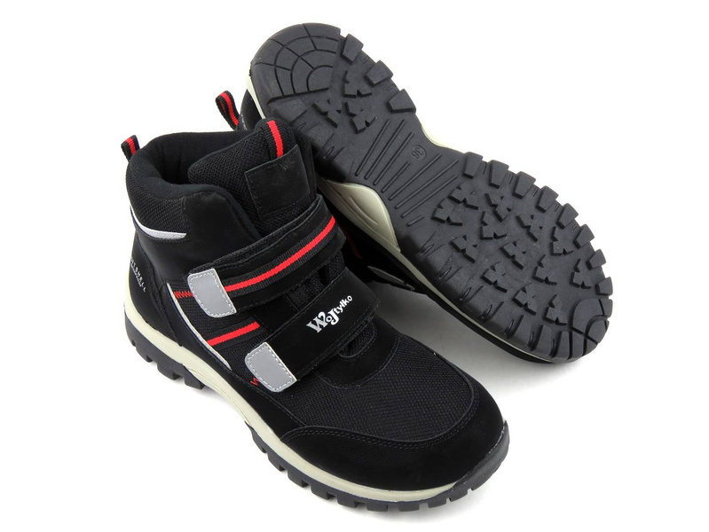 Trekingové boty, dětské zimní boty - WOJTYŁKO 21040 Softshell, černá