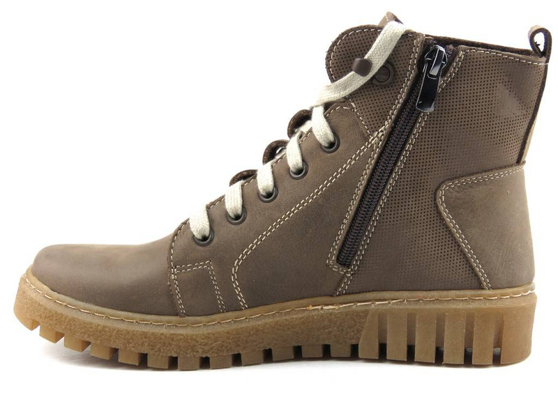 Dámské kožené kozačky HELIOS Komfort 577, béžová