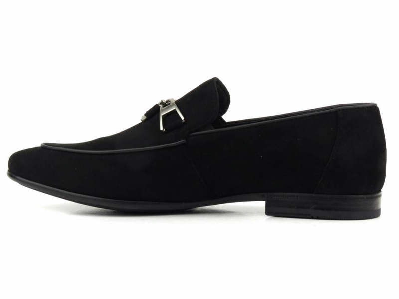 Semišové mokasíny, pánské boty JOHN DOUBARE D778-162B-18, černé