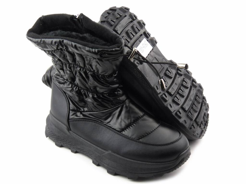 Dámské sněhule se zipem a šňůrkou - NOVINKY 21SN26-4353, černé