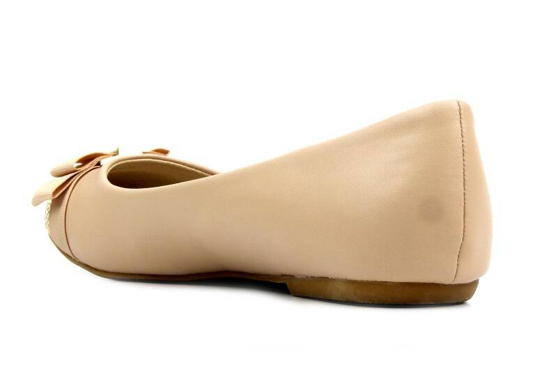 Lehké balerínky VESUVIO S15-F-LP-07, béžové s ozdobnou špičkou