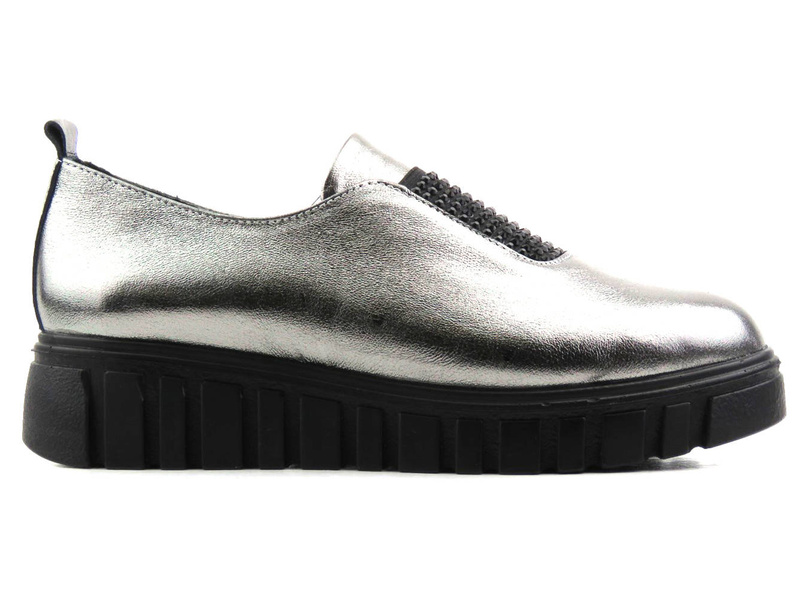 Dámská obuv s metalickým svrškem - VENEZIA 20555, stříbrná