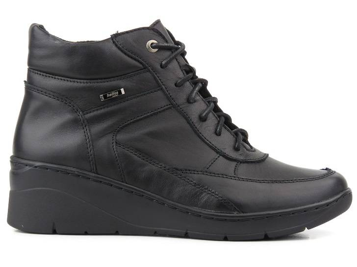 Dámské kožené kozačky ve sportovním stylu - HELIOS Komfort 568, černé