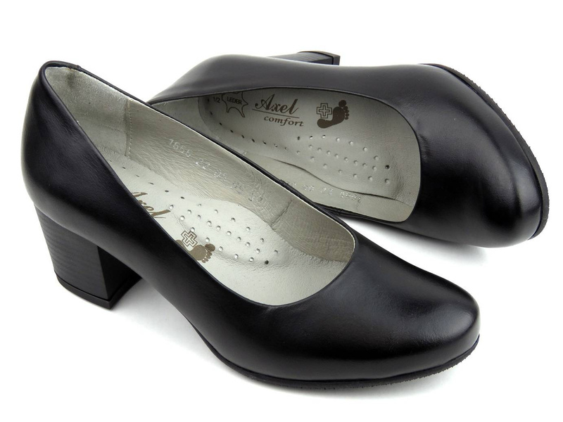 Kožené blokové lodičky - AXEL Comfort 1666, černé