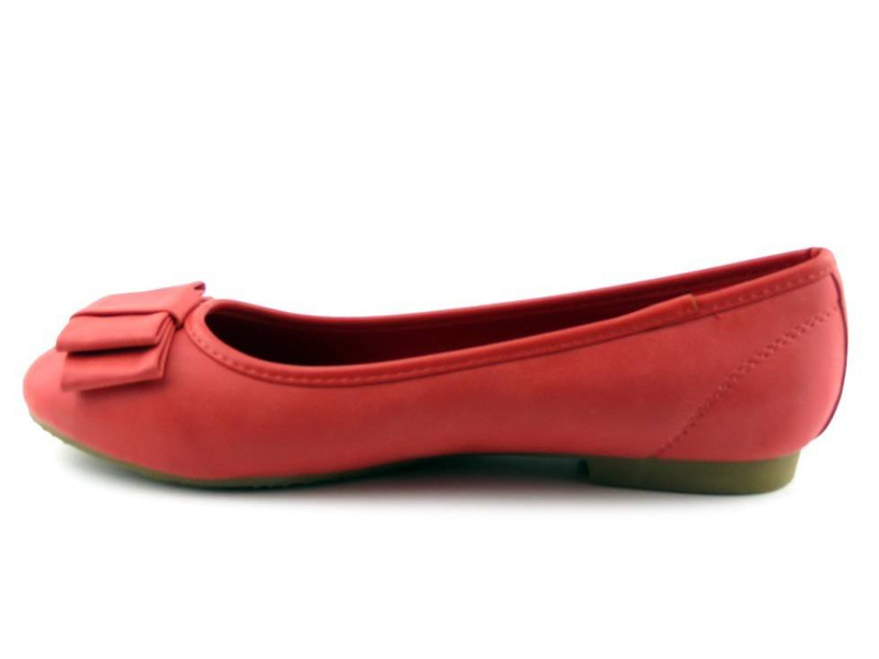 Dámské balerínky s mašlí - AMERICAN CLUB GDS120703-1-1, červené