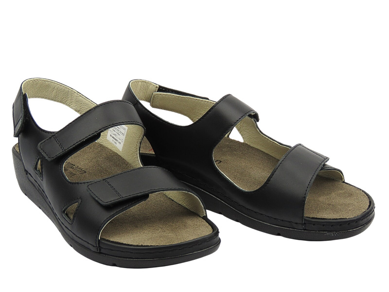 Dámské sandály na suchý zip Berkemann černé Leona 01468-071