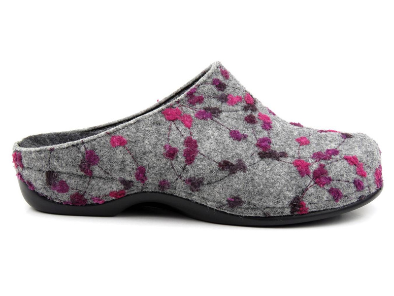 Teplé, plstěné dámské pantofle BERKEMANN 01028-645, šedé