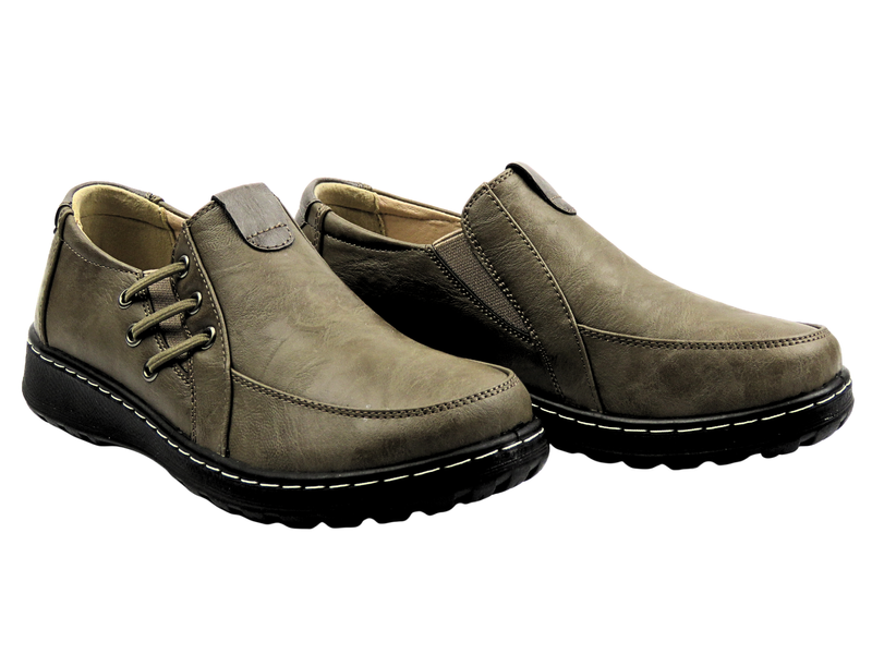 Nazouvací dámské polobotky Potocki 25-90338, khaki