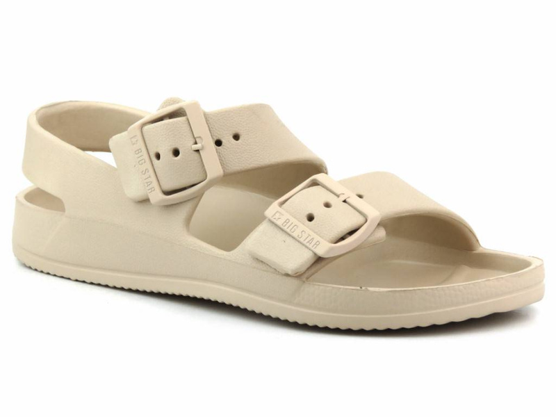 Lehké dámské pěnové sandály s přezkami - Big Star LL274746, béžové