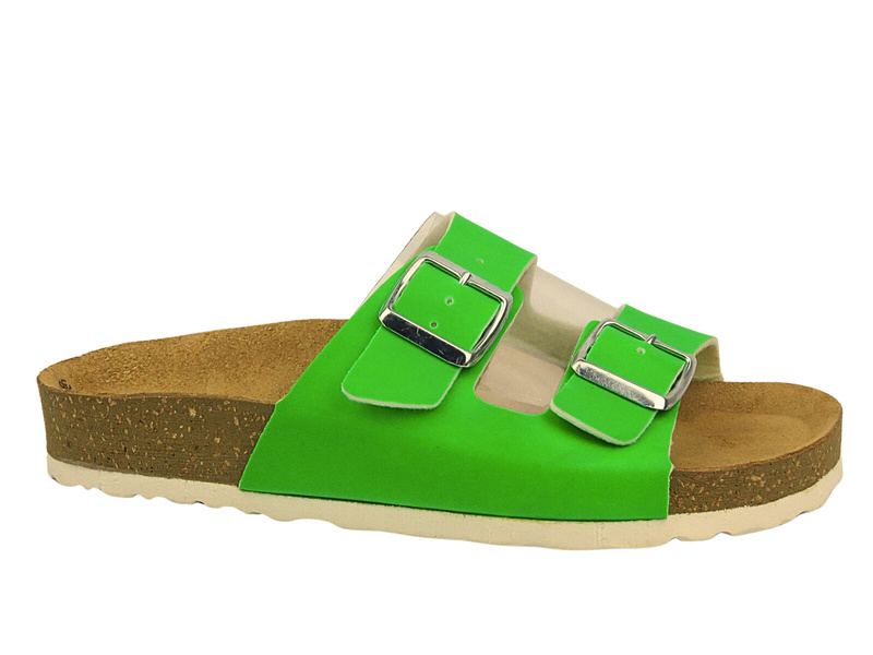 Dámské žabky s přezkami - INBLU FLUBIRIC, zelené