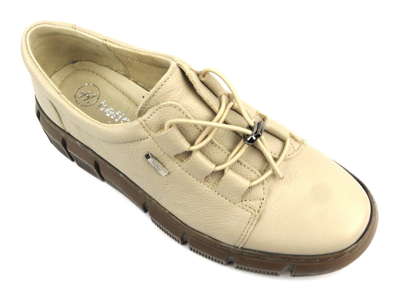 Dámské polobotky z přírodní kůže - Helios 407, ecru