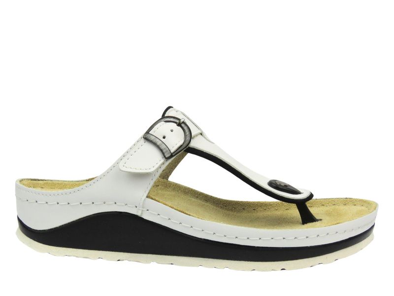 Dámské kožené žabky - BERKEMANN Mila 01351-100, bílé