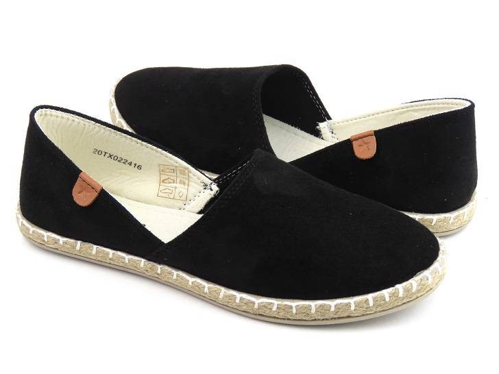 Dámské espadrilky s vykrojeným svrškem - NEWS 20TX02-2416, černé