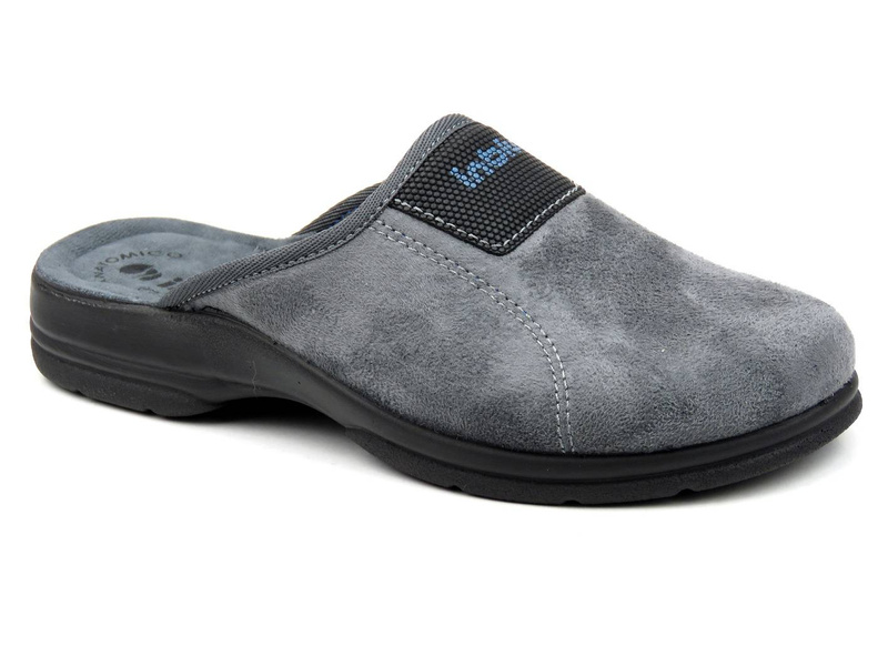 Pánské pantofle se sametovým svrškem - INBLU PO-72, šedé