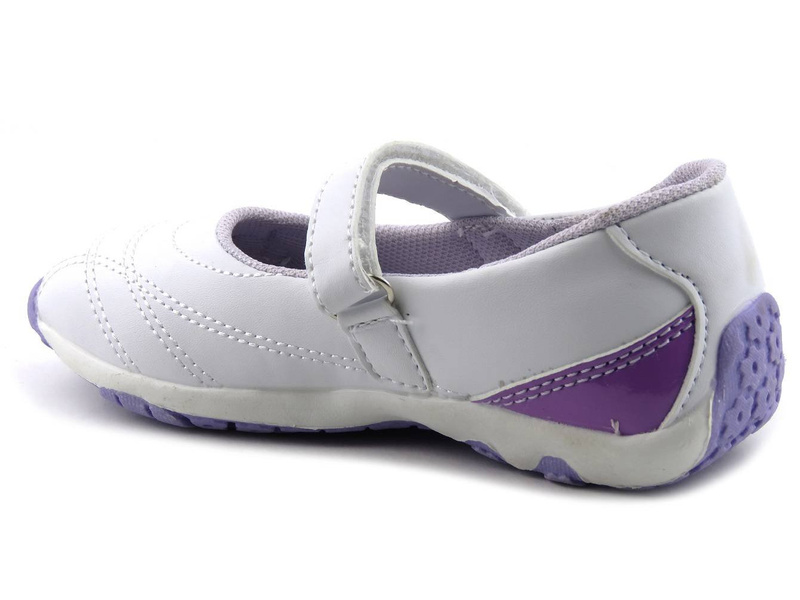 Dětské boty, dívčí baleríny American Club A39010, bílá a fialová