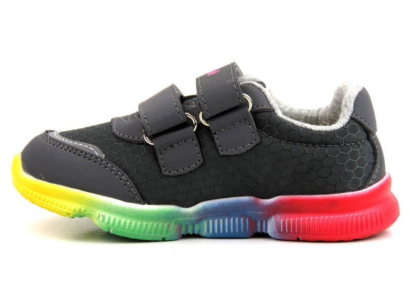 Dětské tenisky s barevnou podrážkou - WEESTEP R366153031, tmavě šedá