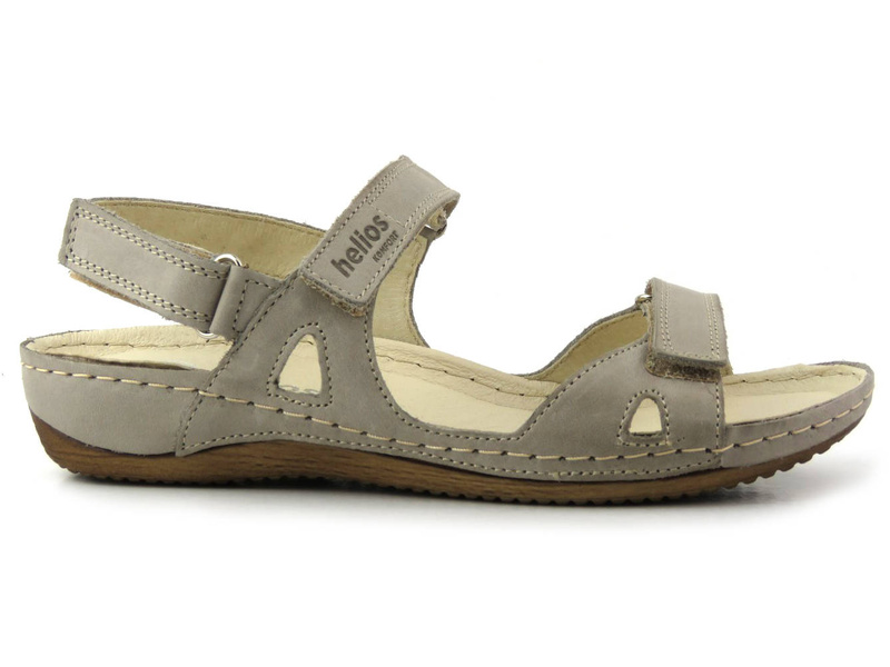 Dámské sportovní sandály se třemi pásky na suchý zip - HELIOS Komfort 205, šedá