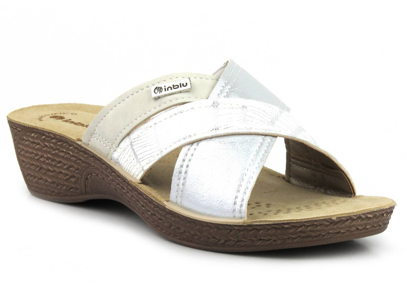 Lehké, pohodlné dámské žabky - INBLU GL-55, stříbrné