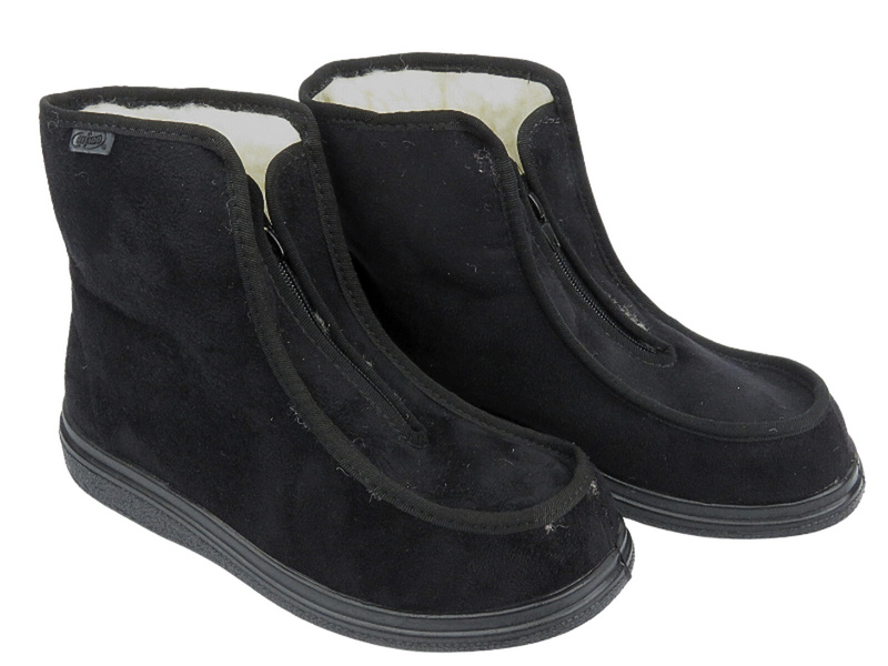 Vysoké, teplé pánské pantofle se zipem - Befado Dr Orto 996M013, černé