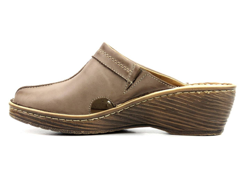 Pohodlné dámské sandály na klínku - HELIOS Komfort 624, béžová