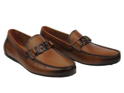 Pánské mokasíny - John Doubare 4D03-2J-B4, hnědé