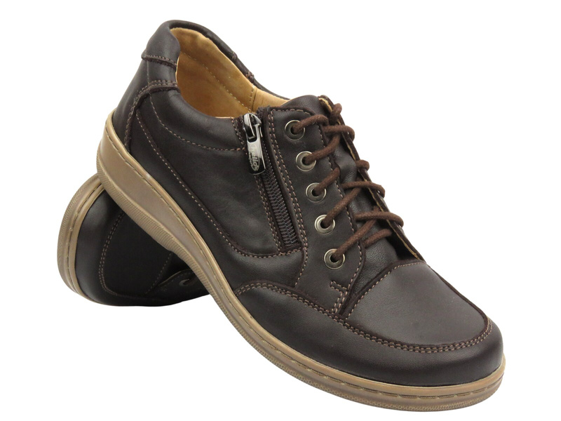 Pohodlné dámské boty ve sportovním stylu - Helios Comfort 357, tmavě hnědá