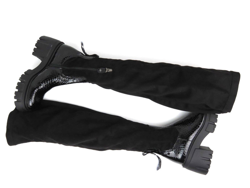 Vysoké dámské kozačky s lycrou - MACIEJKA 05260-01, černé