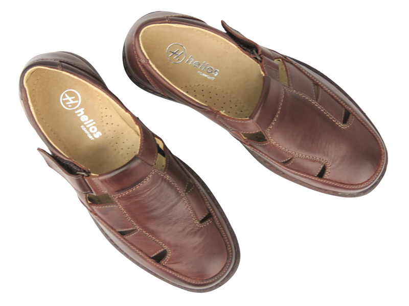 Pánské kožené polobotky Helios Comfort 803-2, hnědé