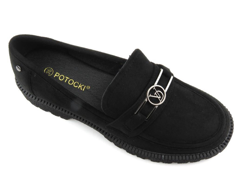 Dámské boty a mokasíny se silnou podrážkou - Potocki 21047, černé