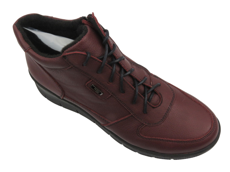 Dámské kožené kotníkové boty od polského výrobce - HELIOS Komfort 543, tmavě třešňové