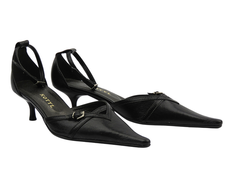 Lodičky na podpatku černé KOTYL 048