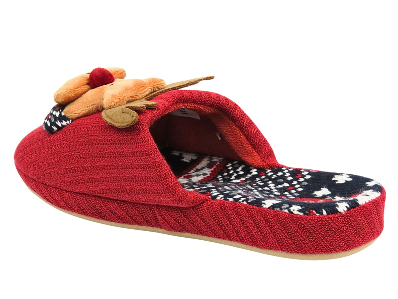 Dámské teplé vánoční pantofle American Club SL 20/24, červená