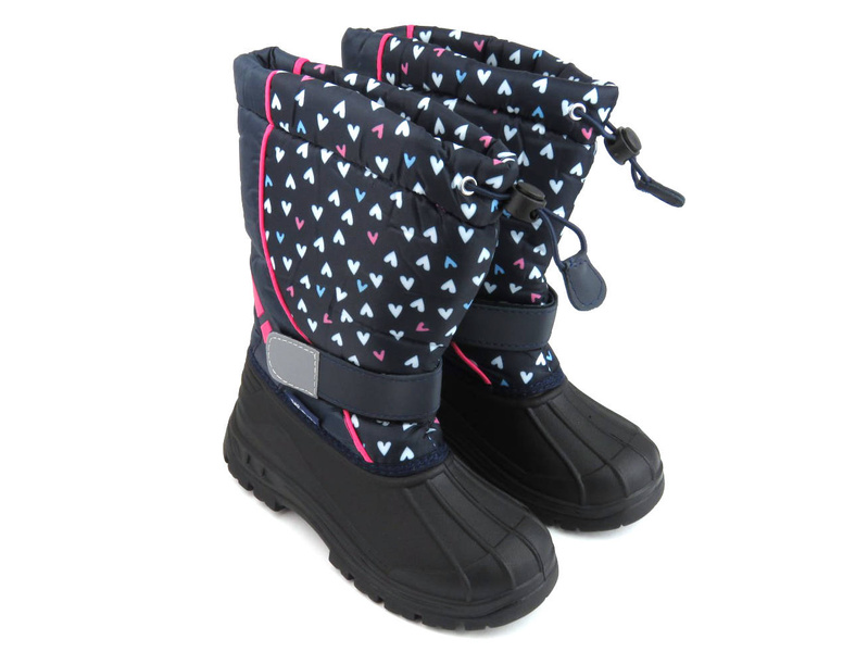 Sněhule, teplé dětské zimní boty - WOJTYŁKO 23042, tmavě modrá