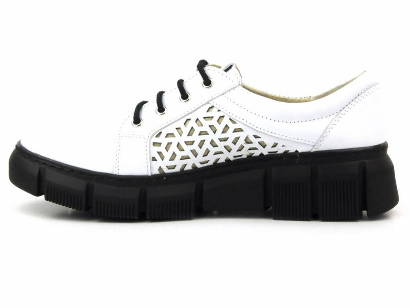 Pohodlná dámská kožená obuv - Helios Komfort 375S, bílá