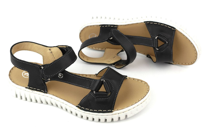 Kožené dámské sandály polské značky HELIOS Komfort 249S, černé