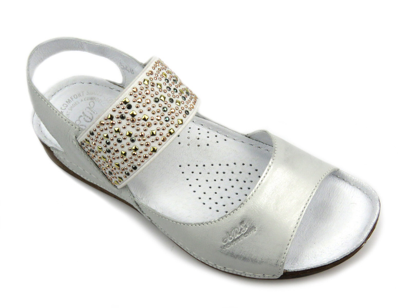 Wygodne sandały damskie polskiej produkcji - Helios Komfort 246, beżowe