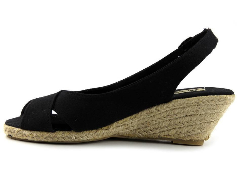Dámské sandály, espadrilky na klínku - American Club OSE10-231, černé