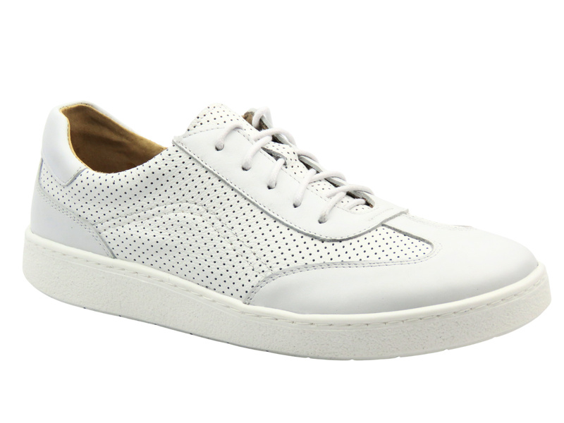 Barefoot kožené minimalistické pánské polobotky bílé 2 Helios Komfort 830