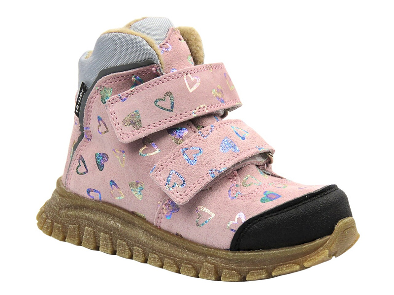 Dětské kožené kotníkové boty Jamet 2218, růžové