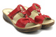 Dámské kožené žabky s nastavitelnou šířkou - HELIOS Comfort 797, červená