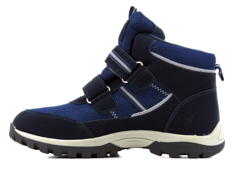 Trekové boty, dětské zimní boty - WOJTYŁKO 21040 Softshell, tmavě modrá