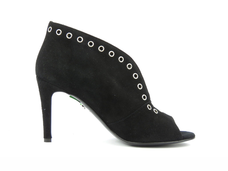 Jarní dámské kotníkové boty na vysokém podpatku - Conhpol Bis 3937, černé