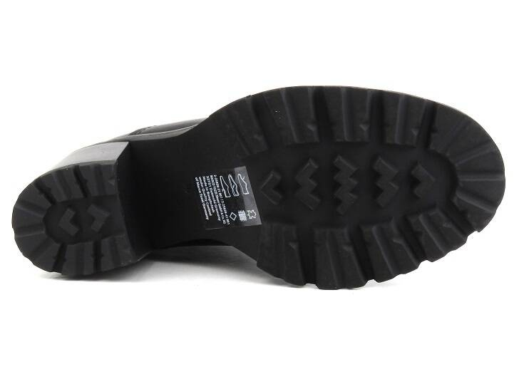 Vysoké, kožené dámské kotníkové boty - MARCO TOZZI 2-25828-41, černé